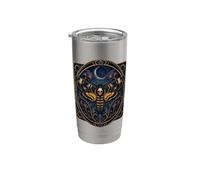 Mystical Skull Moth Crescent Moon Gothic Elegance Stainless Steel Insulated Tumbler