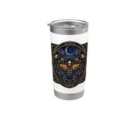 Mystical Skull Moth Crescent Moon Gothic Elegance Stainless Steel Insulated Tumbler