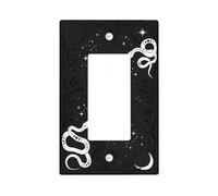 Mystical Snake and Moon Celestial Theme Single Rocker Light Switch Cover