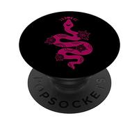 Mystical Snake and Moon Wine Red and Black Cute Witch Pagan PopSockets Swappable PopGrip