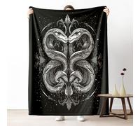 Mystical Snake Blanket 30x40 Inch, Gothic Astrology Fleece Throw Blanket for Couch Bed, Bohemia Celestial Star Soft Blankets Cozy Lightweight Flannel Small Blankets Warm for All Season