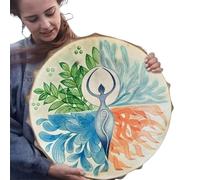 Mystical Sound Drum - Divine Gaia Drum, Spiritual Percussion with Mallet | Artisan Bass Ritual Drum, Enigmatic Musical Ornament for Gardens Yards Terraces Porches Spacious Windowsills