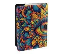 Mystical Spiritual Eye Printed Passport Holder,Travel Pu Leather Passport Cover Case Organiser for Men Women,6.5 Inch