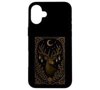 Mystical Stag Lantern Antlers Celestial Moon Dark Academia Case for iPhone 16 Plus