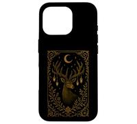 Mystical Stag Lantern Antlers Celestial Moon Dark Academia Case for iPhone 16 Pro