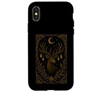 Mystical Stag Lantern Antlers Celestial Moon Dark Academia Case for iPhone X/XS