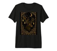 Mystical Stag Lantern Antlers Celestial Night Sky Premium T-Shirt