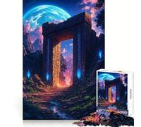 Mystical Stone Archway with Moon 1000 Piece Jigsaw Puzzles for Adults Teenagers Brain Play Peaceful Fun Sharp Edge Memorable Gift (50x75cm)