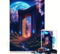 Mystical Stone Archway with Moon 1000 Pieces Jigsaws Adults Puzzles Gifts Memory Upgrade Leisure Time Sharp Cut Wall Art Decor (38x26cm)