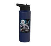 Mystical Striped Fox Full Moon Celestial Stainless Steel Insulated Water Bottle