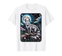 Mystical Striped Fox Full Moon Celestial Value Graphic T-Shirt, Men, White, L