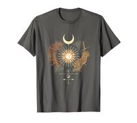 Mystical Sun Celestial Aesthetic Tiger and Leopard Esoteric T-Shirt, Men, Asphalt Grey, 3X-Large