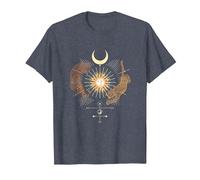 Mystical Sun Celestial Aesthetic Tiger and Leopard Esoteric T-Shirt, Men, Heather Blue, 4X-Large