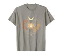 Mystical Sun Celestial Aesthetic Tiger and Leopard Esoteric T-Shirt, Men, Slate Grey, Large