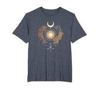 Mystical Sun Celestial Aesthetic Tiger and Leopard Esoteric T-Shirt, Men's Big and Tall, Heather Blue, 5X Tall