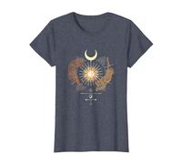 Mystical Sun Celestial Aesthetic Tiger and Leopard Esoteric T-Shirt, Women, Heather Blue, 3X-Large
