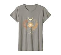 Mystical Sun Celestial Aesthetic Tiger and Leopard Esoteric T-Shirt, Women, Slate Grey, Large