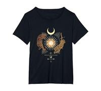 Mystical Sun Celestial Aesthetic Tiger and Leopard Esoteric T-Shirt, Women's Plus, Black, 3X