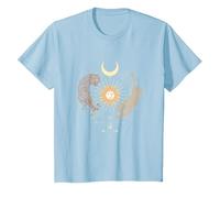 Mystical Sun Celestial Aesthetic Tiger and Leopard Esoteric T-Shirt, Youth, Baby Blue, X-Small
