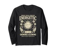 Mystical Sun, Moon, Flowers and Soft Energy Long Sleeve T-Shirt