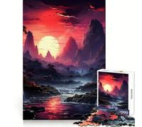 Mystical Sunset Landscape Jigsaw Puzzles for Adults 1000 Mind Exercise Toy Relax Time Design Assembly (50x75cm)