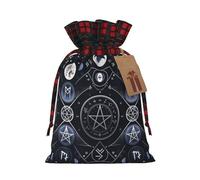 Mystical Symbol Words Print Drawstring Bags, Candy Snack Bag, Reusable Holiday Pouches for Wrapping & Storage S