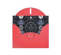 Mystical Symbol Words Print Shimmer Blank Greeting Cards with Envelopes, Elegant DIY Invitations,Thank You Notes