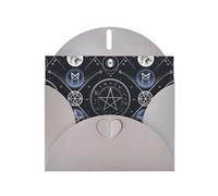 Mystical Symbol Words Print Shimmer Blank Greeting Cards with Envelopes, Elegant DIY Invitations,Thank You Notes