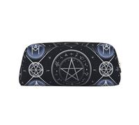 Mystical symbols words Print Pencil Case, Pencil Pouch with Zipper, Portable Stationery Organizer pencil bag - Office Travel, Gold, One Size, Art Deco