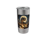 Mystical T-Rex Dinosaur Spirit Howling at The Moon Nature Stainless Steel Insulated Tumbler