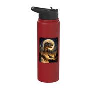 Mystical T-Rex Dinosaur Spirit Howling at The Moon Nature Stainless Steel Insulated Water Bottle