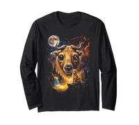 Mystical Takin Howling Full Moon Mountain Art Long Sleeve T-Shirt