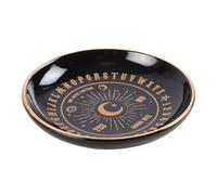 Mystical Talking Board Design Trinket Dish with Gold Finish - Elegant Black Jewelry Holder for Home Decor, Keepsakes, and Small Treasures, Ideal for Mystical & Eclectic Spaces