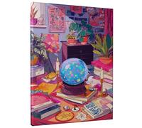 Mystical Tarot Canvas Wall Art, Colorful Fortune Teller Crystal Ball Print, Abstract Home Aesthetic Decor For Living Room, Bedroom, Witchy Vibe, Spiritual Function 10x12 Inch