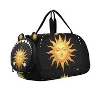 Mystical Tarot Card Sun Moon Gym Duffel Bag with Shoes Compartment Multifunctional Kids Overnight Duffel Bag for Boys and Girls