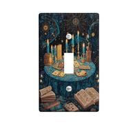 Mystical Tarot Light Switch Cover Plates/Outlet Covers, Midnight Blue Magical Decor for Wall Accents, Standard Size, Enchanting Style Single Toggle