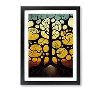 Mystical Tree Abstract Framed Print | A3 Black Framed Wall Art | Ready to Hang | Abstract Floral Picture | Living Room Bedroom Lounge Office