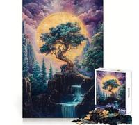 Mystical Tree Bonsai Waterfall Gold Adults Puzzles 1000 Piece Jigsaws Strengthen Recall Relaxing Fun Quality Edge Festival Gift (50x75cm)