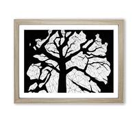 Mystical Tree Framed Print | A2 Oak Framed Wall Art | Ready to Hang | Modern Floral Picture | Living Room Bedroom Lounge Office