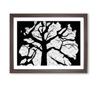 Mystical Tree Framed Print | A2 Walnut Framed Wall Art | Ready to Hang | Modern Floral Picture | Living Room Bedroom Lounge Office