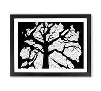 Mystical Tree Framed Print | A4 Black Framed Wall Art | Ready to Hang | Modern Floral Picture | Living Room Bedroom Lounge Office