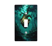 Mystical Tree Heart Light Switch Cover Plates/Outlet Covers, Enchanted Green Nature Design for Home Decor, Thermoplastic Wall Plates, Standard Size Single Toggle