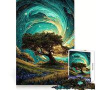 Mystical Tree Landscape with Swirling Sky 1000 Piece Jigsaws for Adults Puzzle Focus Brain Toy Quiet Fun Tight Edge Santa Wish Item (38x26cm)