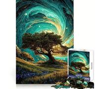 Mystical Tree Landscape with Swirling Sky Jigsaw Puzzles for Teenagers 1000 Piece Mental Toy Leisure Fun Premium Cut Thoughtful Gift (50x75cm)