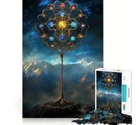 Mystical Tree of Orbs 1000 Piece Jigsaw Puzzles for Adults Jigsaw Logic Sense Toy Leisure Fun Smooth Edge Heartfelt Gift (38x52cm)