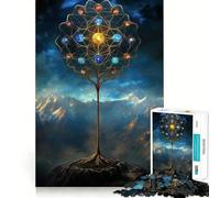 Mystical Tree of Orbs 1000 Pieces Jigsaw Puzzles for Adults Clear Logic Toy Relaxing Fun Perfect Cut Elegant Gift (38x26cm)