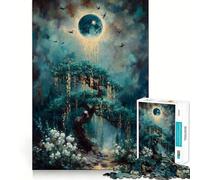 Mystical Tree Under A Glowing Moon 1000 Piece Jigsaw Puzzles for Adults Jigsaw Logic Sense Toy Leisure Fun Smooth Edge Heartfelt Gift (38x52cm)