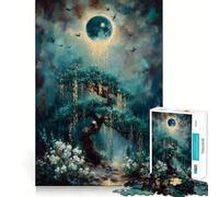 Mystical Tree Under A Glowing Moon 1000 Pieces Jigsaws Adults Puzzles Gifts Memory Upgrade Leisure Time Sharp Cut Wall Art Decor (50x75cm)