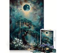 Mystical Tree Under A Glowing Moon 1000 Pieces Jigsaws Adults Puzzles Gifts Memory Upgrade Leisure Time Sharp Cut Wall Art Decor (50x75cm)