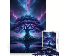 Mystical Tree Under Aurora Sky 1000 Pieces Jigsaws Adults Puzzles Gifts Mind Game Toy Bonding Time Neat Cut Bday Surprise (38x26cm)